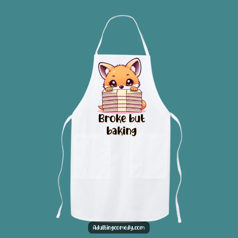 Funny Fox Budgeting Buddy Apron: Hilarious Kitchen Companion Gift
