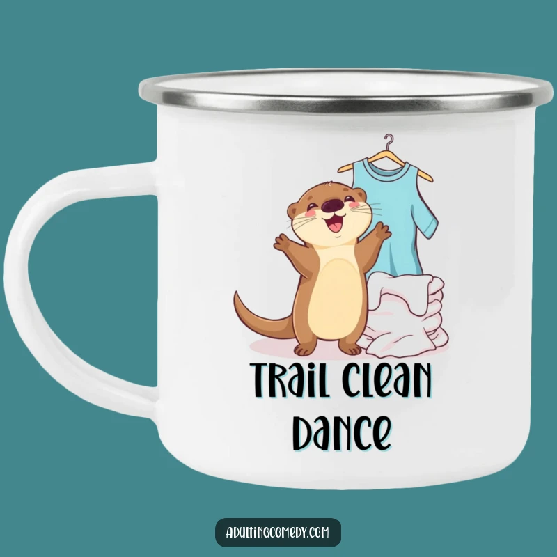 Funny Otter Laundry Dance Camping Mug - Joyful Outdoor Companion