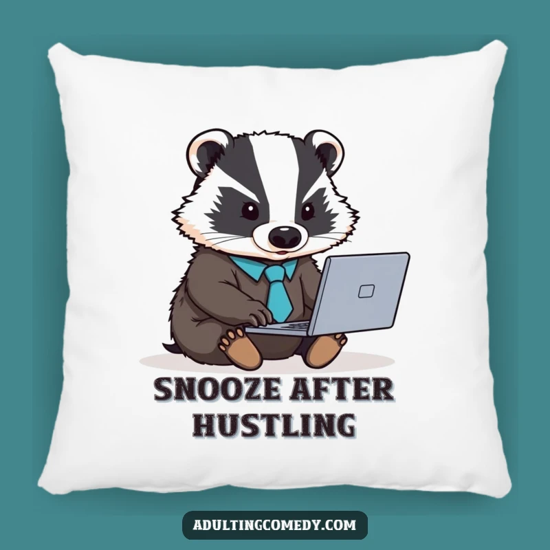Funny Badger Boss Pillow - Cozy Worker Animal Comfort Gift