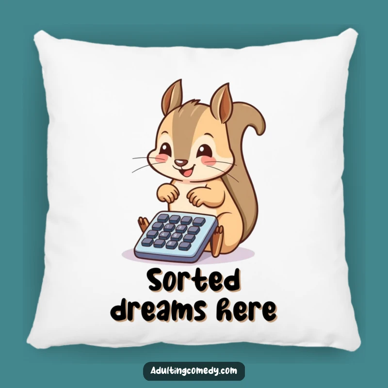 Funny Squirrel Filing Corner Pillow: Cozy Up to Organized Chaos