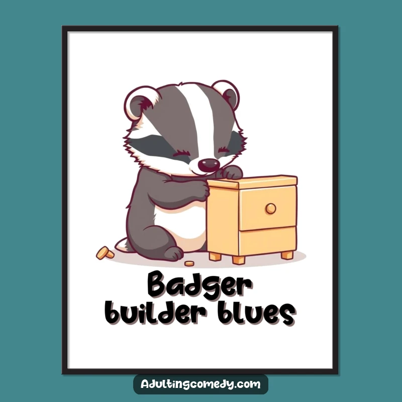 Funny Badger Furniture Digital Art - Instant Humorous DIY Decor