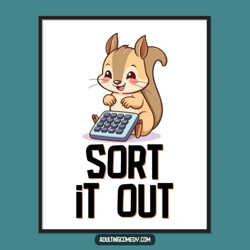 Funny Squirrel Filing System Digital Art: Instant Organization Humor