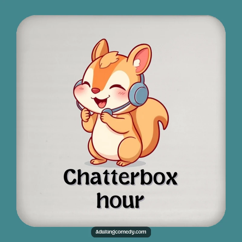 Funny Squirrel Call Center Coaster - Busy Animal Drink Protector Gift