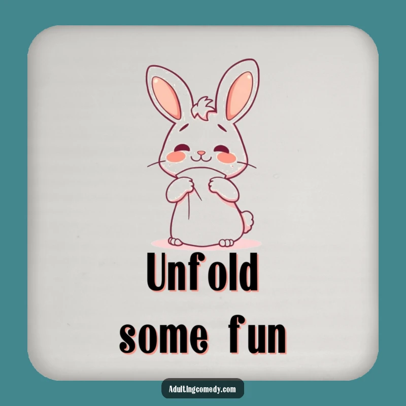 Funny Bunny Napkin Fold Coaster - Humorous Table Protection