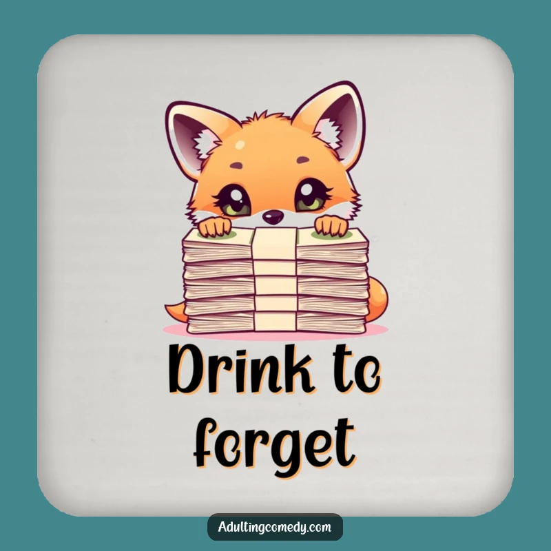 Funny Fox Bill Shock Coaster: Protect Your Surfaces with Financial Humor