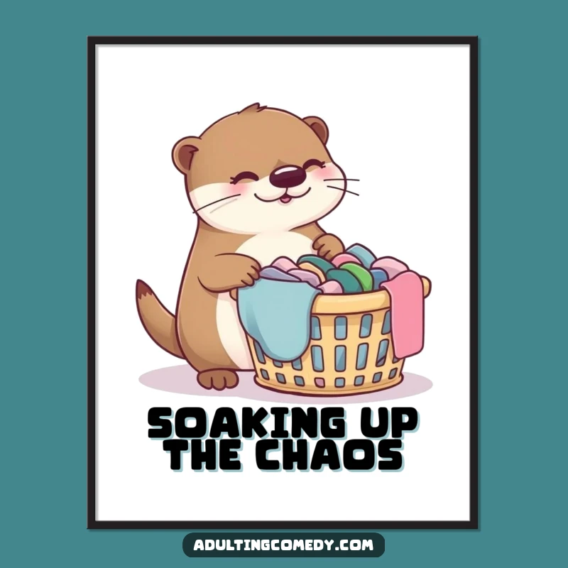 Funny Free Printable Otter Laundry Day Wall Art - Downloadable DIY Gift Decor