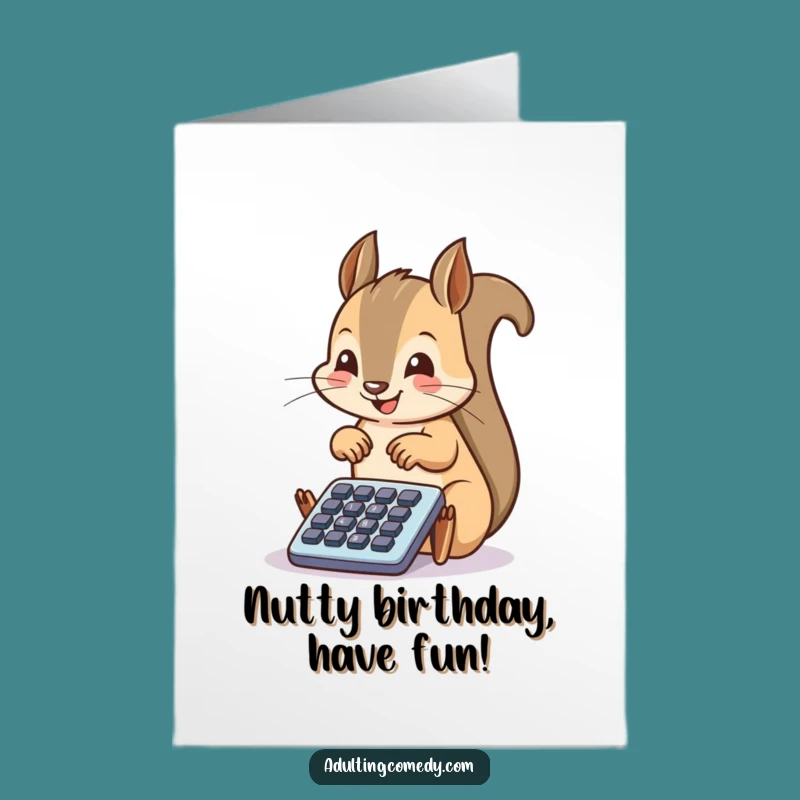 Free Printable Squirrel Birthday Card: Filing Fun, Funny Downloadable Greeting Gift