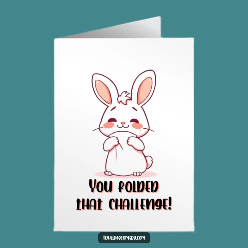 Free Printable Congrats Card: Bunny Folding Napkin, Hilarious DIY Achievement!