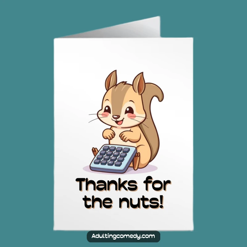 Free Printable Squirrel Thank You Card: Filing Gratitude, Funny Downloadable Greeting