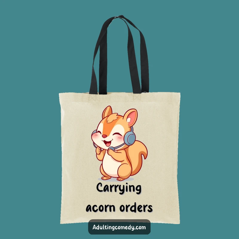 Funny Squirrel Call Center Tote Bag - Talkative Animal Carryall Gift