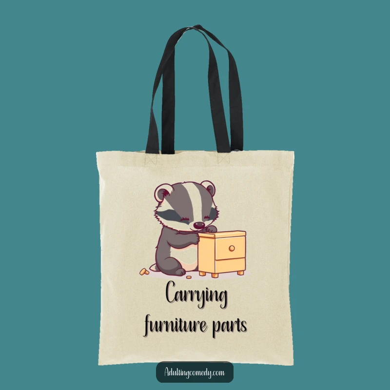Funny Badger Furniture Tote Bag - Hilarious DIY Carryall