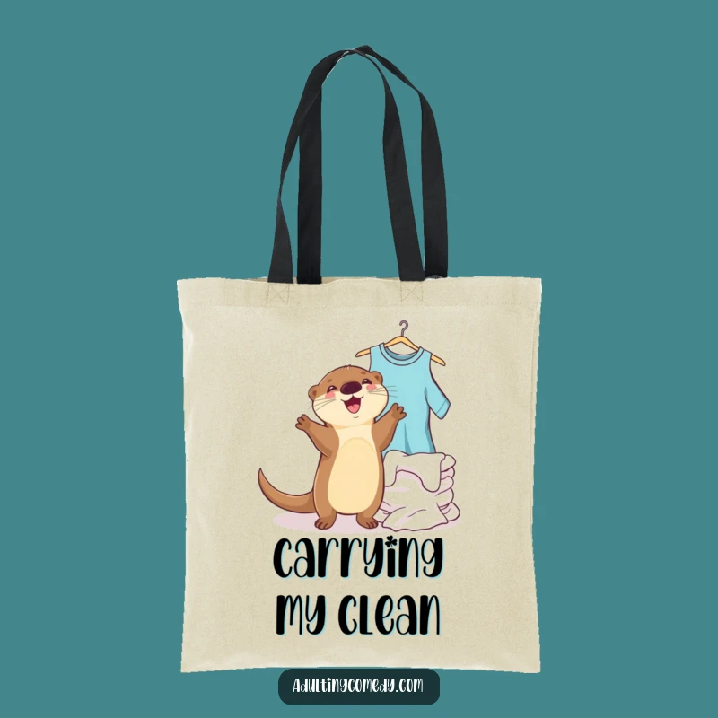 Funny Otter Laundry Dance Tote Bag - Joyful Chore Carryall